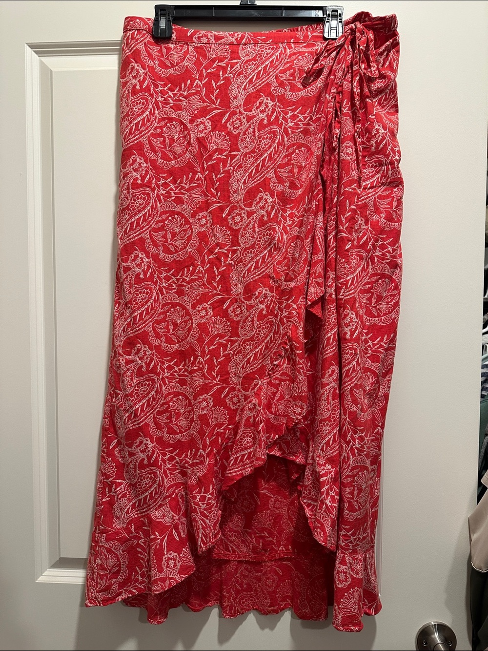 Universal Thread Red Paisley Wrap Skirt